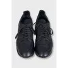 Men's black perforated sneakers