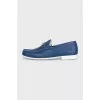 Men's blue leather loafers