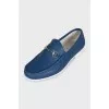 Men's blue leather loafers