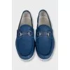 Men's blue leather loafers