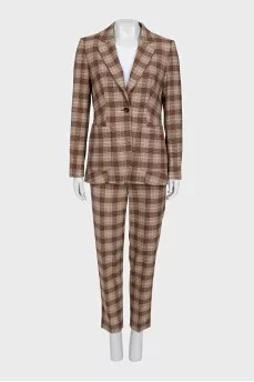 Checkered suit with jacket and trousers