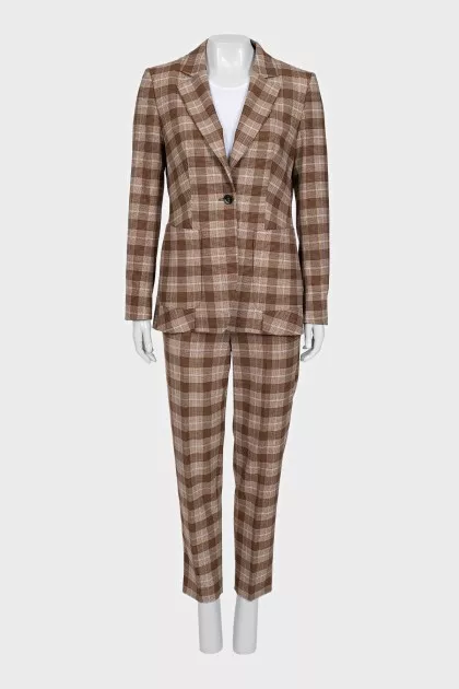 Checkered suit with jacket and trousers