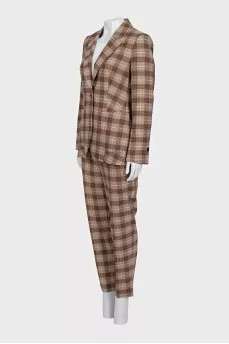 Checkered suit with jacket and trousers
