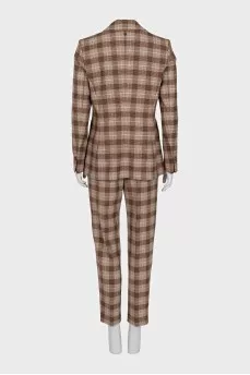 Checkered suit with jacket and trousers