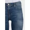 Mid-rise skinny jeans with distressing