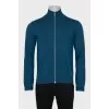Men's wool cardigan with a zipper