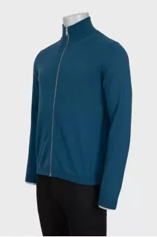 Men's wool cardigan with a zipper