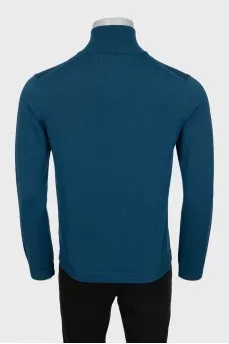 Men's wool cardigan with a zipper