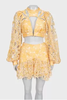 Yellow skirt suit