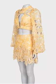 Yellow skirt suit