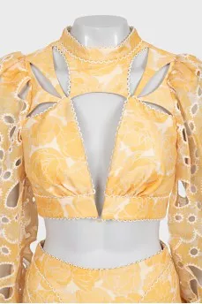 Yellow skirt suit