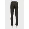 Men's green straight-leg trousers