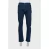 Men's blue straight jeans with pockets