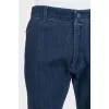Men's blue straight jeans with pockets