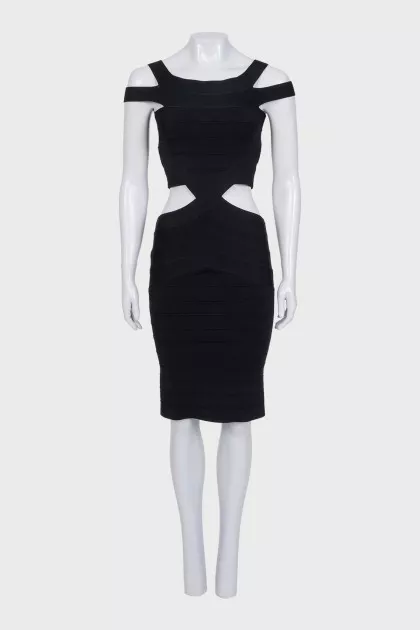 A fitted dress with side cutouts