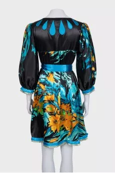 Silk dress in a bright print