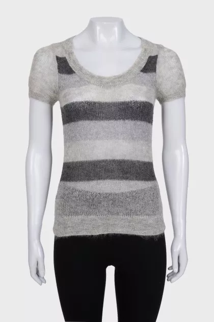 Gray knitted T-shirt