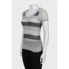 Gray knitted T-shirt
