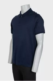 Men's blue polo shirt with zipper