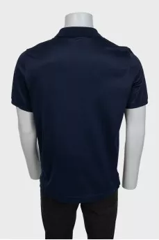 Men's blue polo shirt with zipper