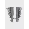 Transparent black gloves with tag