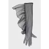 Transparent black gloves with tag