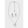 Crystal necklace and earring set