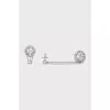 Silver earrings decorated with crystals