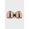 Two-tone leather ballet flats with tag
