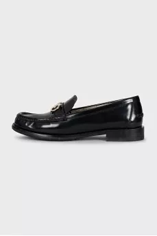 Gancini leather loafers