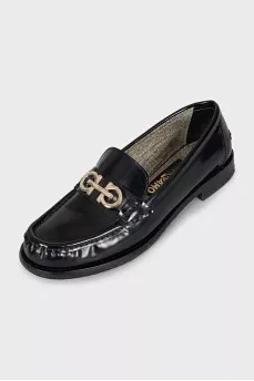 Gancini leather loafers