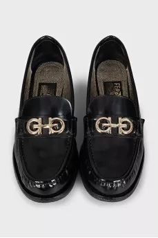 Gancini leather loafers