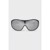 Blue sunglasses mask with mirrored lenses