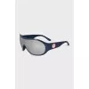 Blue sunglasses mask with mirrored lenses
