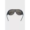 Blue sunglasses mask with mirrored lenses