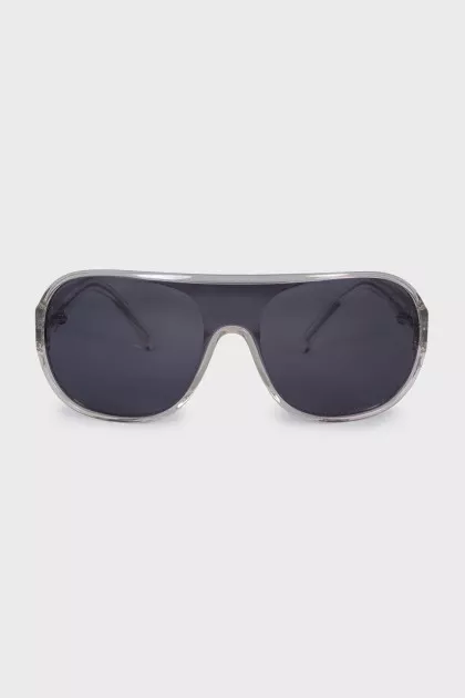 Sunglasses with a mask and a transparent frame