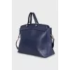 Leather tote with gold hardware
