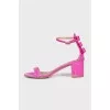 Pink suede sandals with decoration