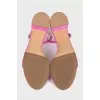 Pink suede sandals with decoration