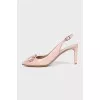 Pink patent leather slingbacks