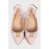 Pink patent leather slingbacks
