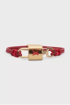 Leather bracelet with gold element