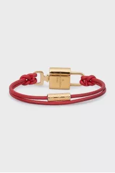 Leather bracelet with gold element