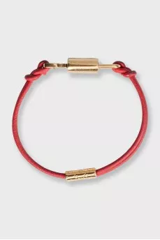 Leather bracelet with gold element