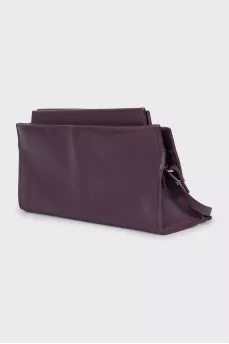Leather crossbody bag with magnetic closure