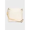 Beige leather crossbody