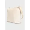 Beige leather crossbody