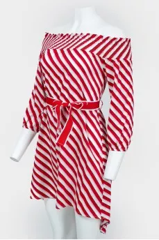Red and white striped dress