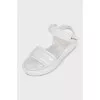 Patent leather sandals with velcro fastenings