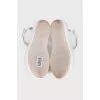 Patent leather sandals with velcro fastenings